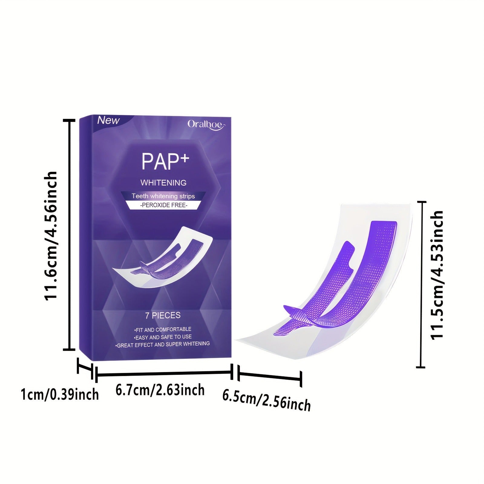 Purple Teeth Whitening Strips - Fast & Easy Dry Application